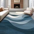 thumbnail image 1 of ODIKA 6' x 9' Machine Washable Non-Slip Area Rug, Contemporary Wave High Traffic Rug, Gray, 106809, 1 of 7