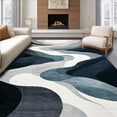 thumbnail image 1 of ODIKA 6'x9' Machine Washable Non-Slip Area Rug, Contemporary Wave with Flowing and Accent High Traffic Rug, Gray, 59882, 1 of 7