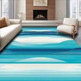 thumbnail image 1 of ODIKA 6' x 9' Machine Washable Non-Slip Area Rug, Contemporary Waves High Traffic Rug, Blue, 68082, 1 of 7