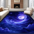 thumbnail image 1 of ODIKA 6' x 9' Machine Washable Non-Slip Area Rug, Cosmic spiral High Traffic Rug, Purple, 99855, 1 of 7