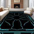 thumbnail image 1 of ODIKA 6'x9' Machine Washable Non-Slip Area Rug, Futuristic Circuit Trace with Abstract High Traffic Rug, Black, 427486, 1 of 7