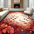 thumbnail image 1 of ODIKA 6' x 9' Machine Washable Non-Slip Area Rug, Floral Blossom High Traffic Rug, Red, 252014, 1 of 7