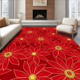 thumbnail image 1 of ODIKA 6' x 9' Machine Washable Non-Slip Area Rug, Floral flower High Traffic Rug, Red, 623392, 1 of 7