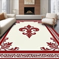 thumbnail image 1 of ODIKA 6' x 9' Machine Washable Non-Slip Area Rug, French fleurdelis High Traffic Rug, Red, 660275, 1 of 7