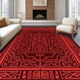 thumbnail image 1 of ODIKA 6' x 9' Machine Washable Non-Slip Area Rug, Geometric Border High Traffic Rug, Red, 709594, 1 of 7