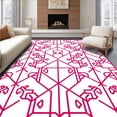 thumbnail image 1 of ODIKA 6' x 9' Machine Washable Non-Slip Area Rug, Geometric Diamond High Traffic Rug, Pink, 430106, 1 of 7