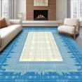 thumbnail image 1 of ODIKA 6' x 9' Machine Washable Non-Slip Area Rug, Geometric Grid High Traffic Rug, Blue, 262196, 1 of 7