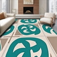 thumbnail image 1 of ODIKA 6' x 9' Machine Washable Non-Slip Area Rug, Geometric Pinwheel High Traffic Rug, Teal, 501034, 1 of 7