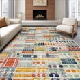 thumbnail image 1 of ODIKA 6' x 9' Machine Washable Non-Slip Area Rug, Geometric Stripe High Traffic Rug, Teal, 173144, 1 of 7