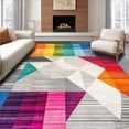 thumbnail image 1 of ODIKA 6'x9' Machine Washable Non-Slip Area Rug, Boho Dream Abstract Geometric High Traffic Rug, Orange, 138453, 1 of 7