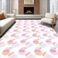 thumbnail image 1 of ODIKA 6' x 9' Machine Washable Non-Slip Area Rug, Geometric oval High Traffic Rug, Pink, 615646, 1 of 7