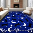 thumbnail image 1 of ODIKA 6' x 9' Machine Washable Non-Slip Area Rug, Gothic Cat High Traffic Rug, Blue, 528384, 1 of 7