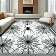 thumbnail image 1 of ODIKA 6'x9' Machine Washable Non-Slip Area Rug, Creepy Vintage Halloween Theme High Traffic Rug, Black, 10477, 1 of 7