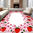 thumbnail image 1 of ODIKA 6' x 9' Machine Washable Non-Slip Area Rug, Kawaii Strawberry High Traffic Rug, Pink, 26570, 1 of 7