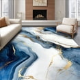 thumbnail image 1 of ODIKA 6'x9' Machine Washable Non-Slip Area Rug, Contemporary Marble Inspired with Swirling Grey and Sapphire Hues High Traffic Rug, Blue, 109847, 1 of 7