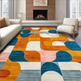 thumbnail image 1 of ODIKA 6'x9' Machine Washable Non-Slip Area Rug, Abstract Geometric Design with Multi Shape Motifs High Traffic Rug, Orange, 249283, 1 of 7