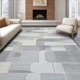 thumbnail image 1 of ODIKA 6'x9' Machine Washable Non-Slip Area Rug, Contemporary Ripple High Traffic Rug, Gray, 250807, 1 of 7