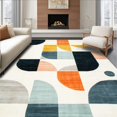 thumbnail image 1 of ODIKA 6'x9' Machine Washable Non-Slip Area Rug, Minimalist Print Style Indoor High Traffic Rug, Yellow, 250143, 1 of 7