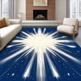 thumbnail image 1 of ODIKA 6'x9' Machine Washable Non-Slip Area Rug, Joyful Christmas Geometric Starburst Celebration High Traffic Rug, Blue, 87695, 1 of 7
