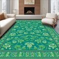 thumbnail image 1 of ODIKA 6' x 9' Machine Washable Non-Slip Area Rug, Middle Eastern Flower High Traffic Rug, Green, 67283, 1 of 7