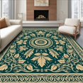 thumbnail image 1 of ODIKA 6' x 9' Machine Washable Non-Slip Area Rug, Middle Eastern Medallion High Traffic Rug, Green, 291991, 1 of 7