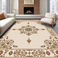 thumbnail image 1 of ODIKA 6' x 9' Machine Washable Non-Slip Area Rug, Middle Eastern Medallion High Traffic Rug, Ivory, 380436, 1 of 7