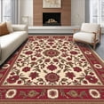 thumbnail image 1 of ODIKA 6' x 9' Machine Washable Non-Slip Area Rug, Middle Eastern Medallion High Traffic Rug, Red, 237211, 1 of 7