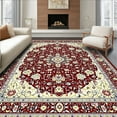 thumbnail image 1 of ODIKA 6' x 9' Machine Washable Non-Slip Area Rug, Middle Eastern Medallion High Traffic Rug, Red, 47133, 1 of 7