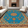 thumbnail image 1 of ODIKA 6' x 9' Machine Washable Non-Slip Area Rug, Middle Eastern Star High Traffic Rug, Blue, 387311, 1 of 7