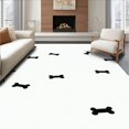 thumbnail image 1 of ODIKA 6' x 9' Machine Washable Non-Slip Area Rug, Minimalist Dog-Bone High Traffic Rug, Black, 253087, 1 of 7