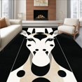 thumbnail image 1 of ODIKA 6'x9' Machine Washable Non-Slip Area Rug, Modern Wildlife Art Abstract Black & Okapi High Traffic Rug, Black, 121856, 1 of 7