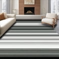 thumbnail image 1 of ODIKA 6'x9' Machine Washable Non-Slip Area Rug, Monochrome Featuring Wide Bands And Modern Stripe Motif High Traffic Rug, Black, 42982, 1 of 7