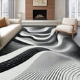 thumbnail image 1 of ODIKA 6'x9' Machine Washable Non-Slip Area Rug, Avant Garde Zebra Wave With Artistic Undulating Lines and Dramatic Contrast High Traffic Rug, Black, 43245, 1 of 7