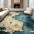 thumbnail image 1 of ODIKA 6'x9' Machine Washable Non-Slip Area Rug, Mermaid Voyage with Kraken and Cartography High Traffic Rug, Blue, 38777, 1 of 7