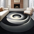 thumbnail image 1 of ODIKA 6' x 9' Machine Washable Non-Slip Area Rug, Op Art spiral High Traffic Rug, Gray, 84680, 1 of 7