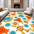 thumbnail image 1 of ODIKA 6' x 9' Machine Washable Non-Slip Area Rug, Playful elephant High Traffic Rug, Orange, 679614, 1 of 7
