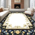 thumbnail image 1 of ODIKA 6'x9' Machine Washable Non-Slip Area Rug, Extra Large Welcome with Floral Motifs for Front Door High Traffic Rug, Blue, 72378, 1 of 7
