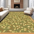thumbnail image 1 of ODIKA 6' x 9' Machine Washable Non-Slip Area Rug, Traditional Leaf High Traffic Rug, Green, 64705, 1 of 7