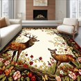 thumbnail image 1 of ODIKA 6' x 9' Machine Washable Non-Slip Area Rug, Traditional Stag High Traffic Rug, Brown, 60610, 1 of 7