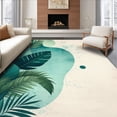 thumbnail image 1 of ODIKA 6' x 9' Machine Washable Non-Slip Area Rug, Tropical Leaf High Traffic Rug, Teal, 168162, 1 of 7