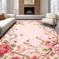 thumbnail image 1 of ODIKA 6' x 9' Machine Washable Non-Slip Area Rug, Victorian rose High Traffic Rug, Pink, 81111, 1 of 7