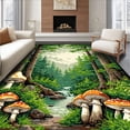 thumbnail image 1 of ODIKA 6'x9' Machine Washable Non-Slip Area Rug, RAINIER COTTAGE Forest Fantasy High Traffic Rug, Green, 91038, 1 of 7