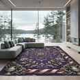 thumbnail image 1 of ODIKA 6' x 9' Machine Washable Non-Slip Area Rug, antique floral High Traffic Rug, Purple, 1133609, 1 of 7
