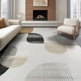 thumbnail image 1 of ODIKA 6'x9' Beige Abstract Designer Neutral Brushstroke Contemporary Ivory Washable Area Rug None for Queen Size Bedroom, Under Bed, Master Suite, Easy Care, Non-Shedding, 1 of 7
