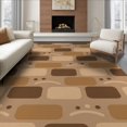 thumbnail image 1 of ODIKA 6'x9' Beige Brown Brick Pattern Design Washable Area Rug Modern Geometric Style with Unique Motifs for Dining Room, Under Table, Office Décor, Non-Slip Chair-Friendly, 1 of 7