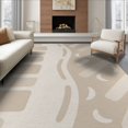 thumbnail image 1 of ODIKA 6'x9' Beige Cream Modern Abstract Geometric Washable Area Rug Contemporary Minimalist Striped Design Non-Slip, Easy Care, for Family Room, Living Mater Bedroom, 1 of 7