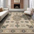 thumbnail image 1 of ODIKA 6'x9' Beige Geometric Design Washable Area Rug Intricate Patterns with Classic Motifs Non-Slip, Chair-Friendly, for Dining Room, Under Table, Office Décor, 1 of 6
