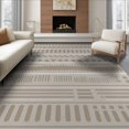 thumbnail image 1 of ODIKA 6'x9' Beige Geometric Design Washable Area Rug Modern Patterns with Rhythmic Symmetry for Queen Size Bedroom, Under Bed, Master Suite, Easy Care, Non-Shedding, 1 of 7