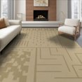 thumbnail image 1 of ODIKA 6'x9' Beige Green Geometric Maze Design Washable Area Rug Intricate Modern Patterns with Accents for Family Room, Living Mater Bedroom, Non-Slip, Easy Care, 1 of 7