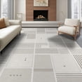 thumbnail image 1 of ODIKA 6'x9' Beige Taupe Modern Geometric Grid Pattern Washable Area Rug Contemporary Abstract Squares Stripes Dots Non-Slip, Chair-Friendly, for Dining Room, Under Table, Office Décor, 1 of 7